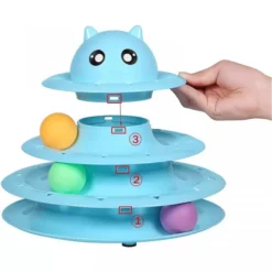3 Katlı Kedi Başlı Kedi Oyuncağı2