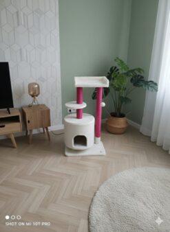 HayMiaKo Oturaklı Yuvarlak Kedi Evi0