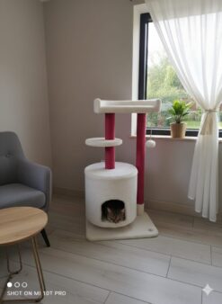 HayMiaKo Oturaklı Yuvarlak Kedi Evi02