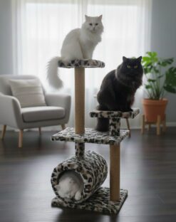 HayMiaKo Premium Tünelli Kedi Tırmalama Evi0