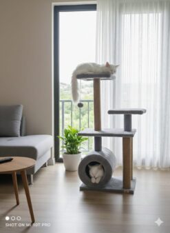 HayMiaKo Premium Tünelli Kedi Tırmalama Evi1